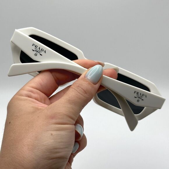 PRADA Sunglasses PR A12S 17K08Z White/Dark Grey Unisex NEW - Picture 11 of 13